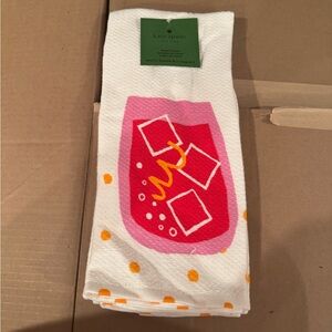 2 Kate Spade Kitchen Towel NWT drinks polka dots cute